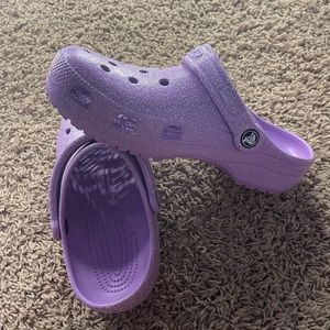 Purple Glittery Crocs